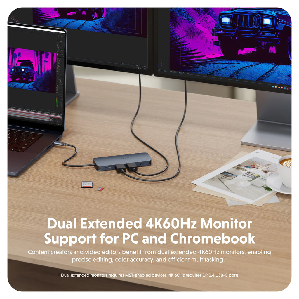 Hyper HyperDrive Next​ 11 Port USB-C Hub, dual 4K HDMI, Ethernet, 2 USB-C,  2 USB-A, microSD/SD, travel dock for PC/Chromebook Midnight Blue HD4006GL -  Best Buy