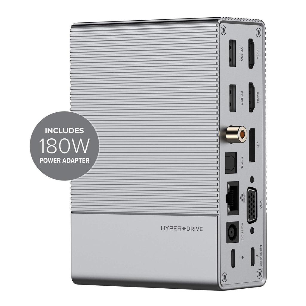 HyperDrive GEN2 18-Port USB-C Docking Station + 180W Power Adapter